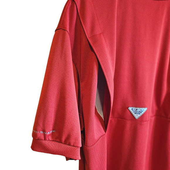 Columbia PFG Omni-Shield Sun Protection Polo Shirt Burnt Orange Men's Large - Picture 1 of 7
